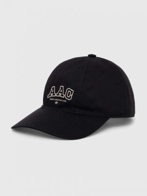 Памучна шапка с козирки с апликация Adidas Originals черно