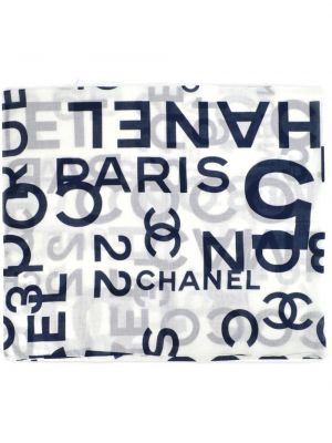 Sciarpa con stampa Chanel Pre-owned bianco