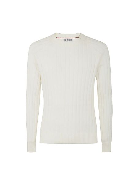 Sweter z długim rękawem Brunello Cucinelli biały