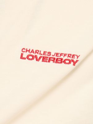 Koszulka bawełniana z nadrukiem Charles Jeffrey Loverboy biała