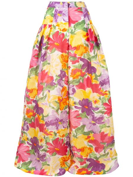 Pantalones de flores bootcut Carolina Herrera amarillo