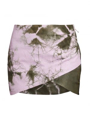 Кожаная мини-юбка с принтом Tie-Dye Off-White, сиреневый