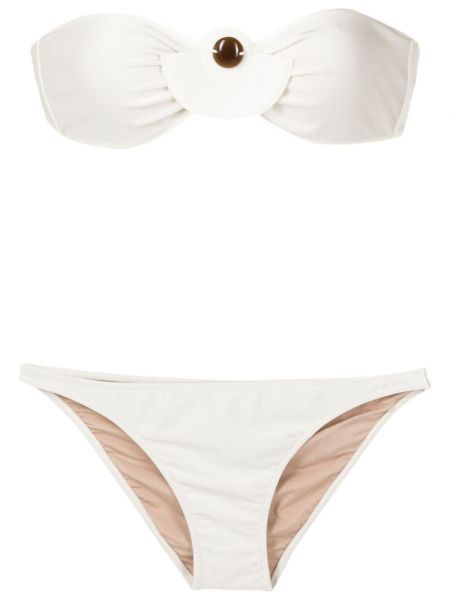 Bikini avec applique Adriana Degreas blanc