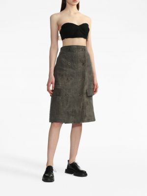 Midi sukně s oděrkami Uma Wang šedé