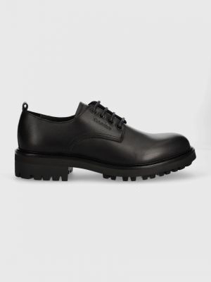 Kožne derby cipele Calvin Klein crna