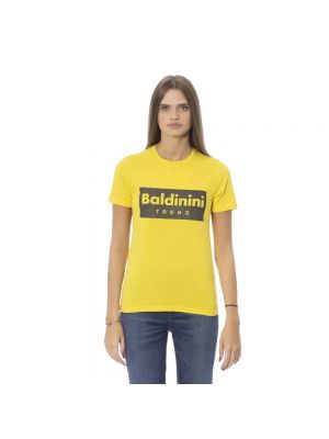 Koszulka bawełniana Baldinini żółta