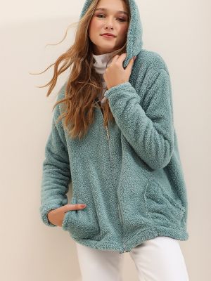 Oversize kapučdžemperis ar kabatām Trend Alaçatı Stili