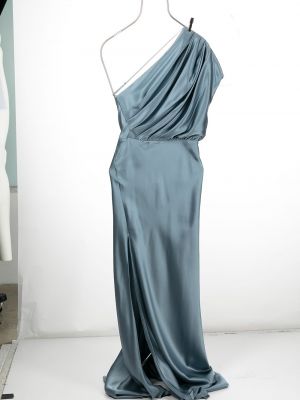 Sukienka wieczorowa z otwartymi plecami asymetryczna Michelle Mason niebieska