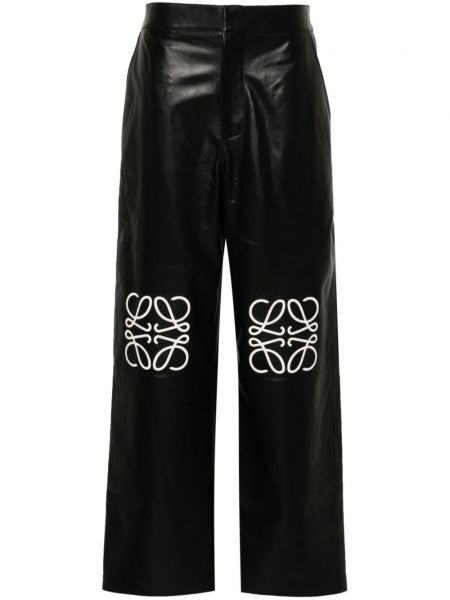 Pantaloni din piele Loewe negru