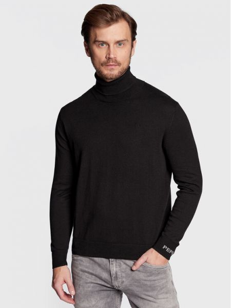 Длинный свитер с высоким воротником Pepe Jeans черный