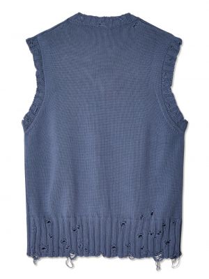 Gilet effet usé en tricot Marni bleu