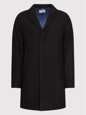 Černý vlněný zimní kabát Selected Homme