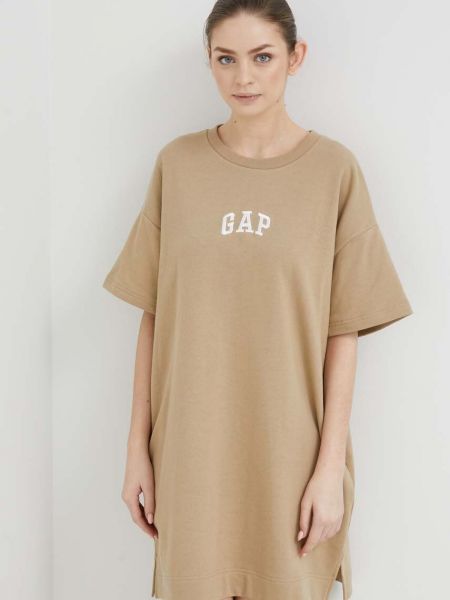 Beżowa sukienka mini oversize Gap