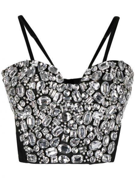 Krystaller crop top Dolce & Gabbana svart