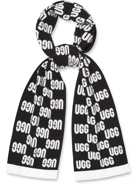Черный клетчатый шарф Ugg