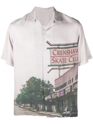 Camicia con stampa Crenshaw Skate Club grigio