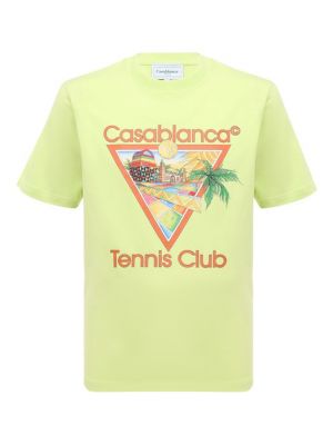 Хлопковая футболка Casablanca зеленая