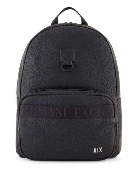Bőr hátizsák Armani Exchange fekete