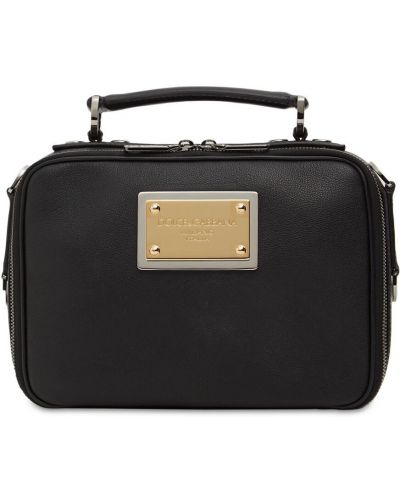 Найлонови кожени чанта през рамо Dolce & Gabbana черно