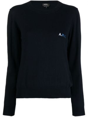 Пуловер бродиран A.p.c. черно