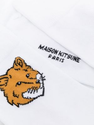 Chaussettes à imprimé Maison Kitsuné blanc