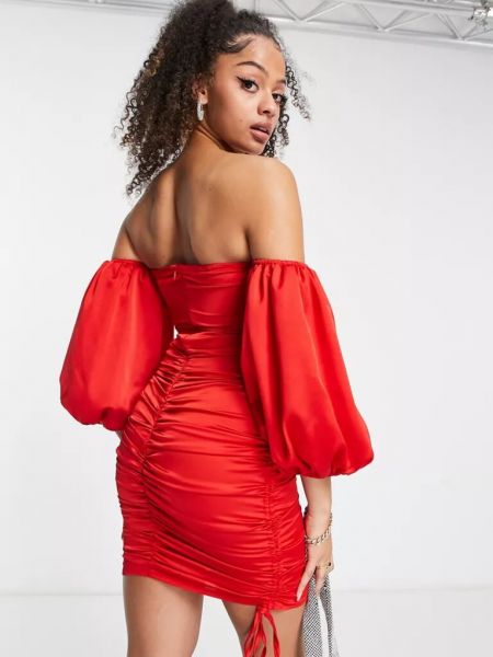 Атласное платье мини Parisian красное