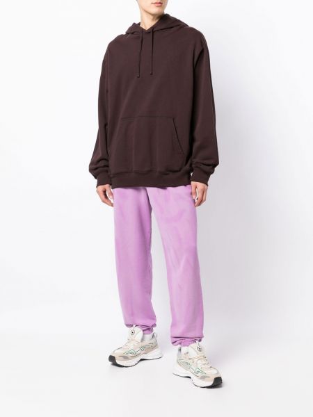 Bavlněné sportovní kalhoty s potiskem Aries fialové