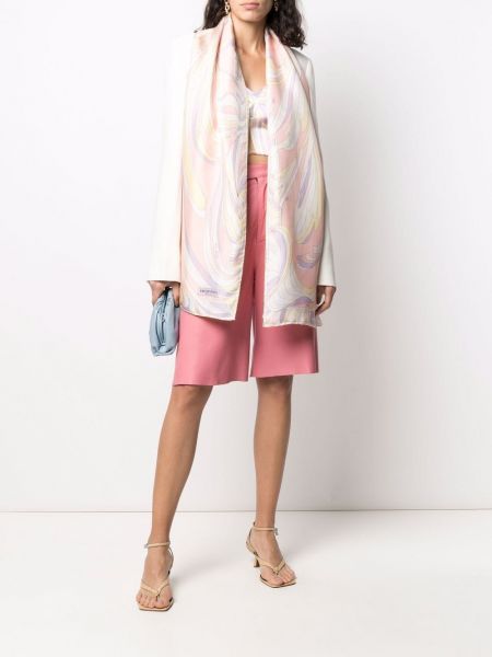 Pañuelo de seda con estampado Emilio Pucci rosa