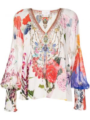 Блуза на цветя с принт Camilla бяло