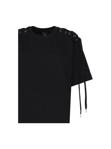 Camiseta de algodón de encaje Pinko negro