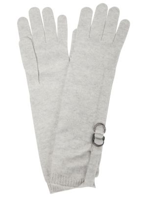 Kašmírové rukavice Brunello Cucinelli sivá