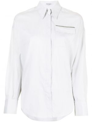 Памучна блуза с принт Brunello Cucinelli