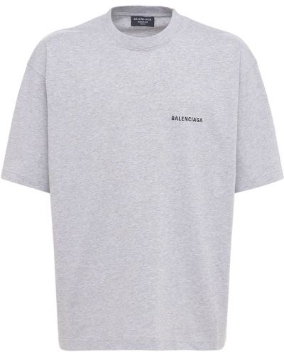 Džerzej bavlnené tričko s potlačou Balenciaga sivá