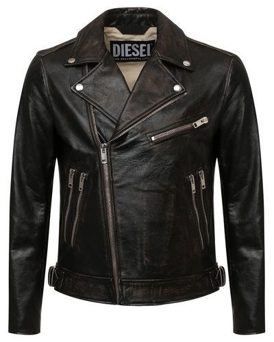 Кожаная куртка Diesel, коричневая