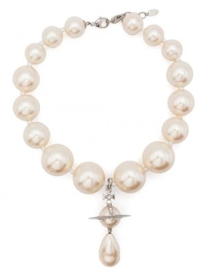 Collier avec perles Vivienne Westwood argenté