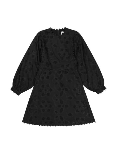Haftowana sukienka mini z rękawami balonowymi Munthe czarna