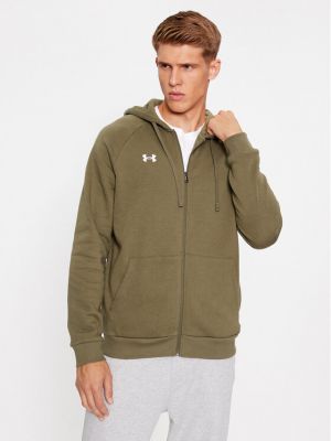Relaxed флийс суичър с качулка Under Armour каки