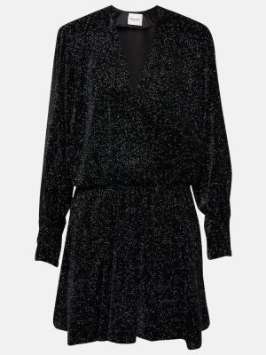 Mini robe à paillettes en velours à motif étoile Marant étoile noir