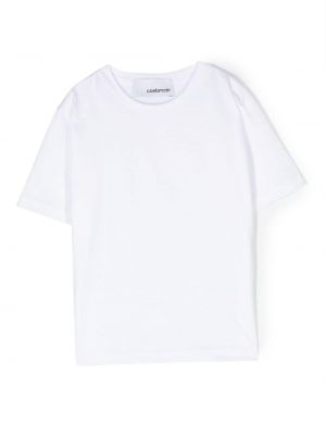T-shirt di cotone con scollo tondo Costumein bianco
