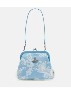 Жакардови шопинг чанта Vivienne Westwood синьо