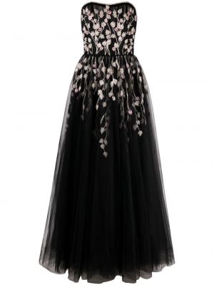 Κοκτέιλ φόρεμα από τούλι Dina Melwani μαύρο
