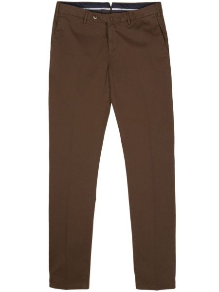 Pantalon slim en coton Pt Torino marron