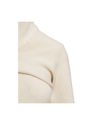 Jersey cuello alto de lana Jil Sander beige