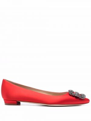 Pantofi cu cataramă Manolo Blahnik roșu