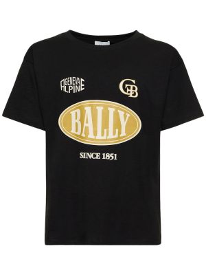 Памучна тениска Bally черно