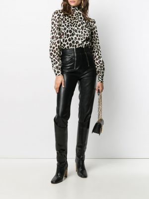 Blusa con estampado leopardo Saint Laurent