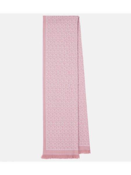 Ull frynser skjerf Ferragamo rosa