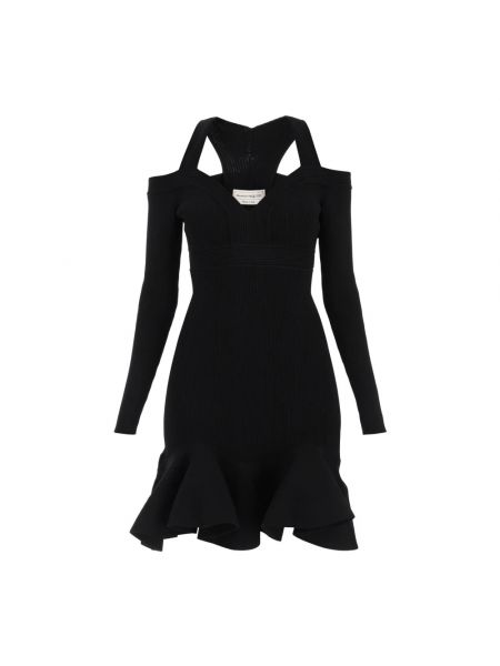 Sukienka mini z długim rękawem Alexander Mcqueen czarna