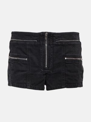 Kratke jeans hlače z nizkim pasom Isabel Marant črna