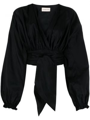 Bluza z v-izrezom Alexandre Vauthier črna